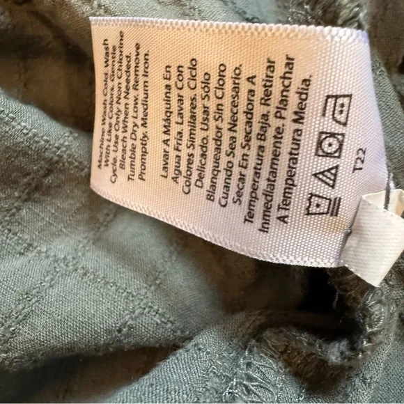 Olive green Button-Up Short Sleeve mini Dress - Picture 8 of 9